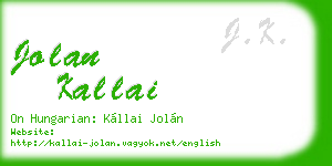 jolan kallai business card